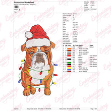 English Bulldog Christmas Embroidery Design