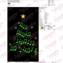 Musical Christmas Tree Embroidery Design