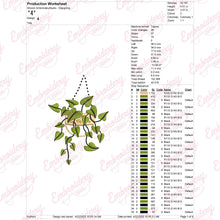 Hanging Plant Embroidery Design