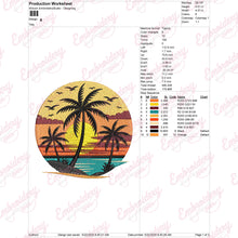 Sunrise Over the Beach Patch Embroidery Design