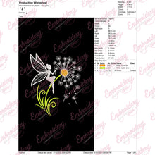 Magic Fairy On A Dandelion Embroidery Design