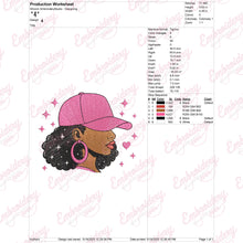 Afro Woman in Hat Embroidery Design