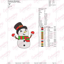 Traditional Christmas Snowman Embroidery Design
