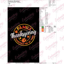 Blessed Thanksgiving Family Embroidery Design