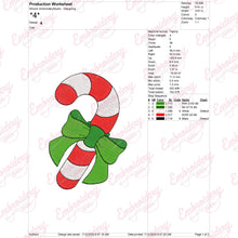 Christmas Candy Cane Embroidery Design
