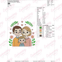 Cute Happy Family Machine Embroidery Design