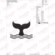 Whale Tail In Waves Embroidery Design