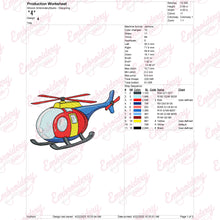 Colorful Helicopter Embroidery Design