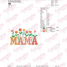 Flower Mama Typography Embroidery Design