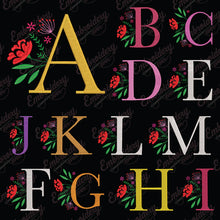 Floral Alphabet A to M Bundil Embroidery Design