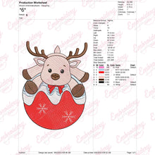 Christmas Baby Reindeer Free Digital Machine Embroidery Design for Gifts, Holiday Decorations | Free & Instant Download