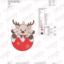 Christmas Baby Reindeer Free Digital Machine Embroidery Design for Gifts, Holiday Decorations | Free & Instant Download