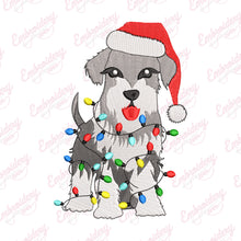 Christmas Santa Schnauzer Dog Free Digital Machine Embroidery Design for Gifts, Holiday Decorations | Free & Instant Download