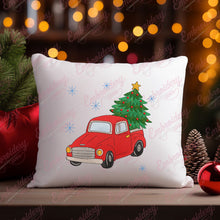 Christmas Tree in a Red Truck Free Digital Machine Embroidery Design for Gifts | Instant & Free Download