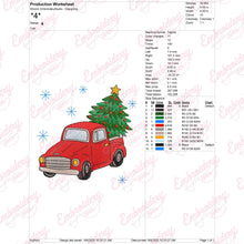 Christmas Tree in a Red Truck Free Digital Machine Embroidery Design for Gifts | Instant & Free Download