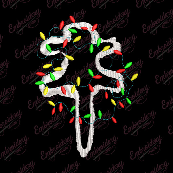 Christmas Vacation Cat Lighting Free Digital Machine Embroidery Design | Free & Instant Download