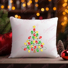 Festive Christmas Tree with Lights Free Digital Machine Embroidery Design for Gifts, Holiday Decorations | Free & Instant Download