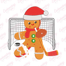 Funny Christmas Hockey Goalie Gingerbread Free Digital Embroidery Design | Instant & Free Download