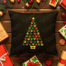 Funny Dog Paws Prints Christmas Tree Free Digital Machine Embroidery Design for Gifts | Free & Instant Download