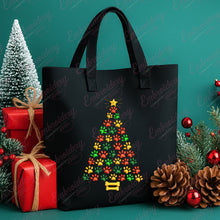 Funny Dog Paws Prints Christmas Tree Free Digital Machine Embroidery Design for Gifts | Free & Instant Download