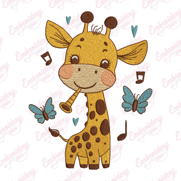 Cute Baby Giraffe Machine Embroidery Design
