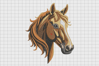 Elegant Horse Head Embroidery Design