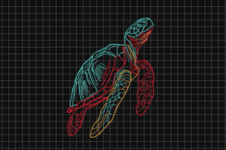 Sea Turtle LinArt Embroidery Design