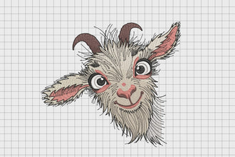 Crazy Goat Embroidery Design