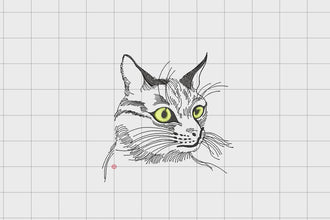 Purrfect Lines Cat Silhouette Embroidery Design