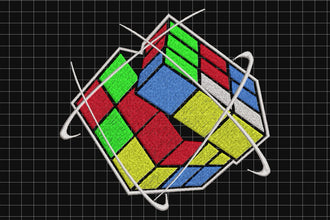 Rubik Cube Puzzle Embroidery Design