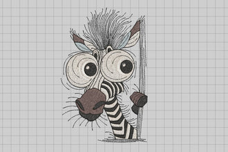 I Peeking You Zabra Embroidery Design