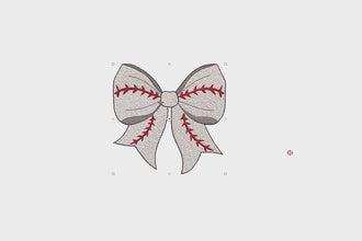 Baseball Coquette Bow Embroidery Design
