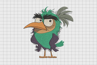 Angry Crazy Bird Embroidery Design