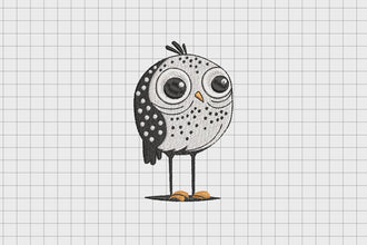 Cute Cartoon Bird Embroidery Design