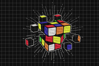 Rubics Cube Cross Stitch Embroidery Design