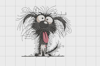 Crazy Frazzled Dog Clipart Embroidery Design