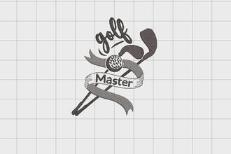 Golf Master Embroidery Design