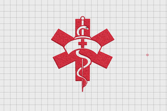 Star of Life Nursing Embroidery Design