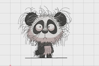 Crazy Panda Embroidery Design