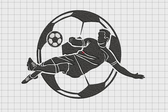 Soccer Player Embroidery Design