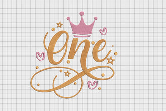 Princess Crown Birthday Number Wording Embroidery Design