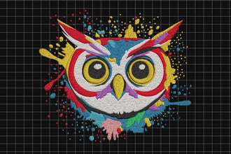 Colorful Owl Embroidery Design