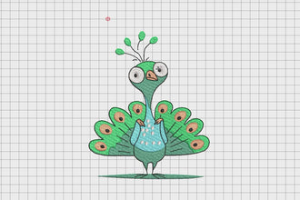 Cute Peacock Bird Embroidery Design