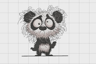 Big Eyes Panda Embroidery Design