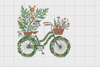Blooming Bicycle Embroidery Design