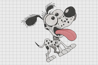 Funny Dalmatian Dog Embroidery Design