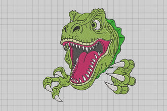 Dinosaur Face Embroidery Design For Dinosaur Lover