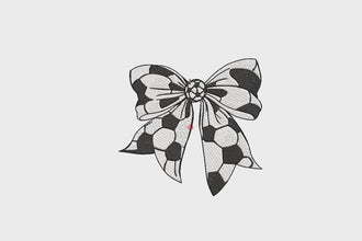 Soccer Coquette Bow Embroidery Design