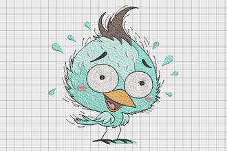 Happy Bird Embroidery Design