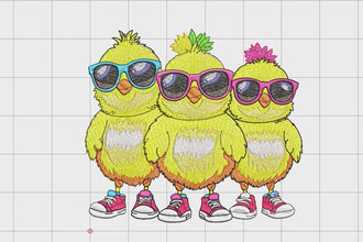 Funny Duck Squad Embroidery Design